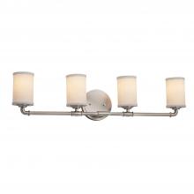 Justice Design Group FAB-8464-10-WHTE-NCKL - Bronx 4-Light Bath Bar