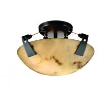 Justice Design Group FAL-9630-37-MBLK-LED-2000 - 14" Semi-Flush Bowl w/ Tapered Clips