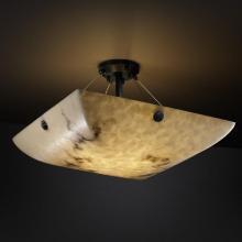 Justice Design Group FAL-9652-25-MBLK-F4-LED-5000 - 24" Semi-Flush Bowl w/ Large Square w/ Point Finials