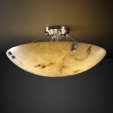 Justice Design Group FAL-9654-25-NCKL-F4-LED-6000 - 36" Semi-Flush Bowl w/ LARGE SQUARE W/ POINT FINIALS