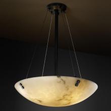 Justice Design Group FAL-9664-35-MBLK-F4-LED-6000 - 36" Pendant Bowl w/ Large Square w/ Point Finials