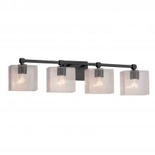 Justice Design Group FSN-8424-55-SEED-MBLK - Tetra 4-Light Bath Bar