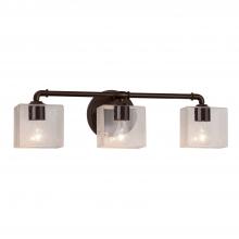 Justice Design Group FSN-8463-55-SEED-DBRZ - Bronx 3-Light Bath Bar