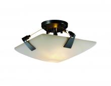 Justice Design Group FSN-9630-25-OPAL-MBLK-LED-2000 - 14" Semi-Flush Bowl w/ Tapered Clips