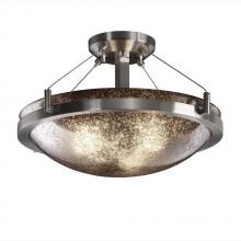 Justice Design Group FSN-9681-35-DROP-NCKL-LED-3000 - 18" Round Semi-Flush Bowl w/ Ring