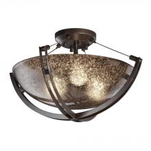 Justice Design Group FSN-9711-35-MROR-DBRZ-LED-3000 - 18" Semi-Flush Bowl w/ Crossbar