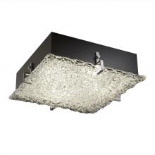 Justice Design Group GLA-5555-LACE-NCKL-LED-2000 - Clips 12" Square Flush-Mount