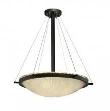 Justice Design Group GLA-9692-35-WHTW-NCKL - 24" Round Pendant Bowl w/ Ring