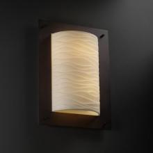 Justice Design Group PNA-5563-WAVE-DBRZ-LED-2000 - Framed Rectangle 4-Sided Wall Sconce (ADA)