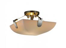 Justice Design Group PNA-9610-25-SMTH-NCKL-LED-2000 - 14" Semi-Flush Bowl w/ U-Clips