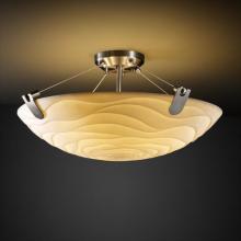 Justice Design Group PNA-9611-35-WAVE-NCKL-LED-3000 - 18" Semi-Flush Bowl w/ U-Clips