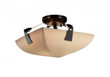 Justice Design Group PNA-9630-35-SMTH-MBLK-LED-2000 - 14" Semi-Flush Bowl w/ Tapered Clips