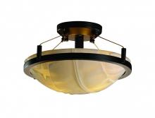 Justice Design Group PNA-9680-35-BANL-DBRZ-LED-2000 - 14" Round Semi-Flush Bowl w/ Ring