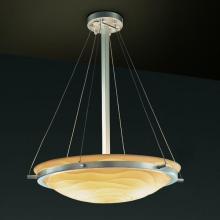 Justice Design Group PNA-9692-35-WAVE-MBLK-LED-5000 - 24" Round Pendant Bowl w/ Ring