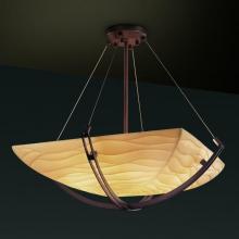 Justice Design Group PNA-9727-25-WAVE-DBRZ-LED-6000 - 48" Pendant Bowl w/ Crossbar