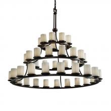 Justice Design Group POR-8714-10-BMBO-MBLK - Dakota 45-Light 3-Tier Ring Chandelier