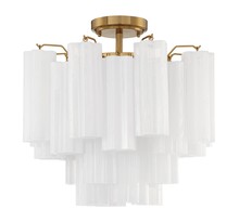 Crystorama ADD-300-AG-WH_CEILING - Addis 4 Light Aged Brass Semi Flush Mount