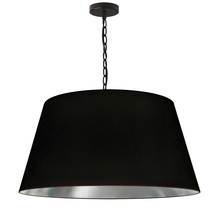 Dainolite BRY-L-BK-697 - 1LT Brynn Large Pendant, BLK/SV Shade, Black