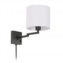 Dainolite DMWL7713-MB - 1LT Double Swing Arm Wall Lamp, MB w/ WH Shade