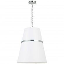 Dainolite SYM-183P-PC-WH - 3LT Pendant,  PC w/ WH Shade