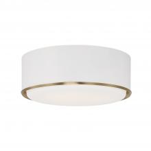 Capital Canada 254831RE - 3-Light Semi Flush Mount in Matte White with Matte Brass Details and Frosted White Diffuser