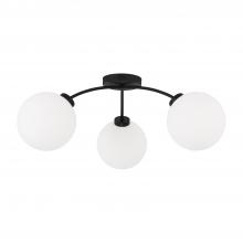 Capital Canada 257131BI-557 - 3-Light Semi Flush in Matte Black with Soft White Glass Globes