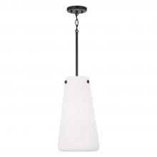 Capital Canada 355211MB - 1-Light Pendant in Matte Black with Tapered Soft White Glass