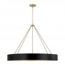 Capital Canada 453061RK - 6-Light Modern Circular Metal Chandelier in Matte Black with Painted Matte Brass Interior