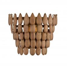 Capital Canada 654411LW - 1-Light Flush Mount Sconce in Hand-distressed Patinaed Brass and Handcrafted Mango Wood