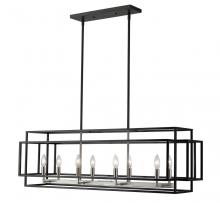 Z-Lite 454-44L-BK-BN - 8 Light Linear Chandelier