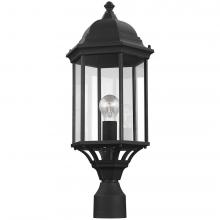 Generation Lighting 8238701-12 - Sevier traditional 1-light outdoor exterior large post lantern in black finish with clear glass pane