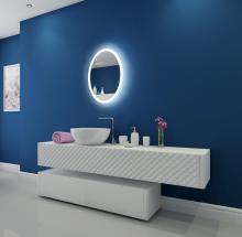 Paris Mirrors OVALX2028RGB - Oval Backlit Mirror (Backlit, Frosted Edges)