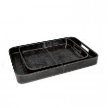 Regina Andrew 20-1504BLK - Regina Andrew Derby Rectangle Leather Tray Set (