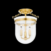 Hudson Valley MDS1600-AGB - 3 LIGHT SEMI FLUSH