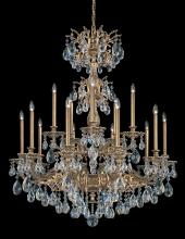 Schonbek 1870 5686-22H - Milano 15 Light 120V Chandelier in Heirloom Gold with Clear Heritage Handcut Crystal