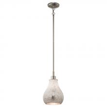 Kichler 65407 - Crystal Ball 12.75&#34; 1 Light Mini Pendant with White Mosaic Glass in Brushed Nickel