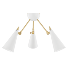 Mitzi by Hudson Valley Lighting H441603-AGB/WH - Moxie Semi Flush