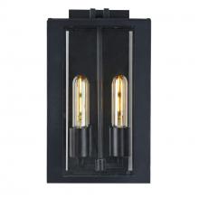 Artcraft AC8790BK - Waterville Collection 2-Light Exterior Wall Light, Matte Black