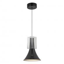 Kuzco Lighting Inc PD94108-GBK/CC-UNV - Floe 8-in Glossy Black/Clear Crystal LED Pendant