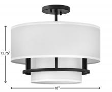 Hinkley Canada 38893BK - Medium Semi-flush Mount