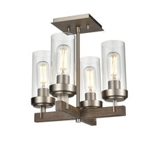 DVI DVP38611BN+BAW-CL - Okanagan 4 Light Semi Flush