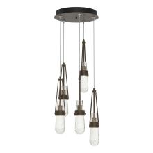 Hubbardton Forge - Canada 131120-SKT-LONG-05-YG0434 - Link 5-Light Blown Glass Pendant