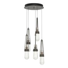 Hubbardton Forge - Canada 131120-SKT-LONG-07-YG0434 - Link 5-Light Blown Glass Pendant