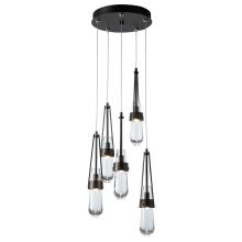 Hubbardton Forge - Canada 131127-SKT-LONG-05-ZM0434 - Link 5-Light Clear Glass Pendant