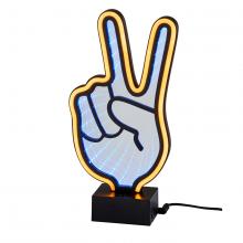 AFJ - Adesso SL3719-01 - Infinity Neon Peace Sign Table/Wall Lamp