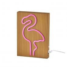 AFJ - Adesso SL3722-12 - Wood Framed Neon Flamingo Table/Wall Lamp