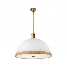 Alora Lighting PD331024MWVB - Doral 24-in Matte White/Vintage Brass 3 Lights Pendant