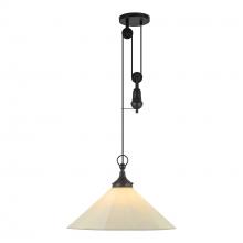 Alora Lighting PD447120MBWL - Ellen 20-in Matte Black/White Linen Socket Pendant