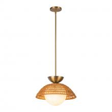 Alora Lighting PD490114BGOP - Perth 14-in Brushed Gold/Opal Glass 1 Light Pendant