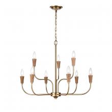 ELK Home H0019-9618 - Inga 29'' Wide 9-Light Chandelier - Brass